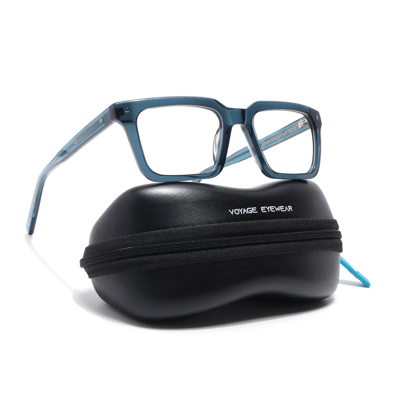 Voyage Glaze Blue Wayfarer Acetate Eyeglasses for Men & Women (FPK26025FMG8669)