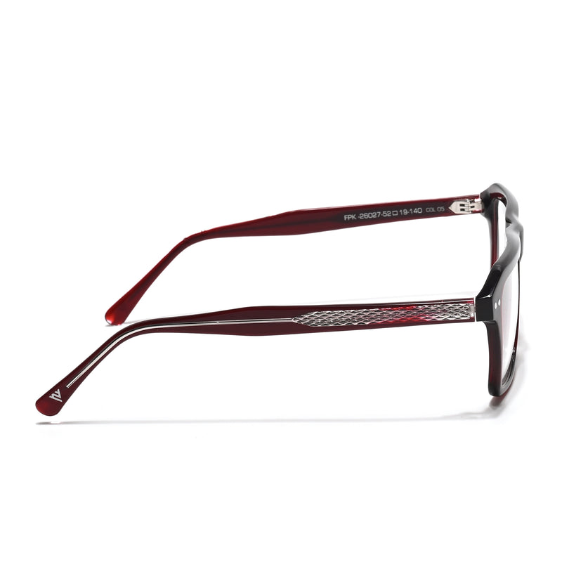 Voyage Glaze Wine Wayfarer Acetate Eyeglasses for Men & Women (FPK26027FMG8642)