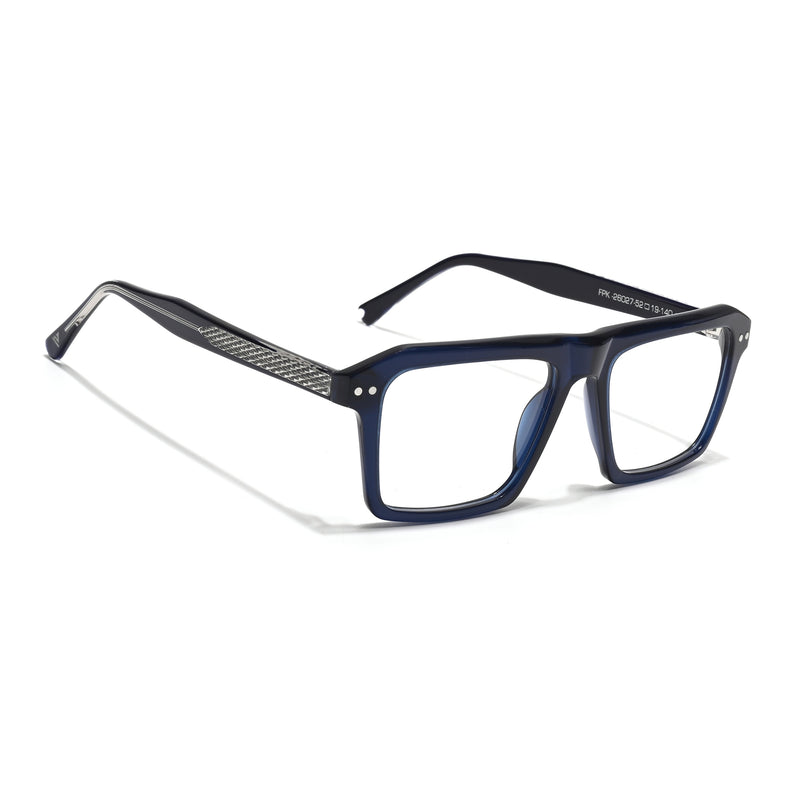 Voyage Glaze Blue Wayfarer Acetate Eyeglasses for Men & Women (FPK26027FMG8644)