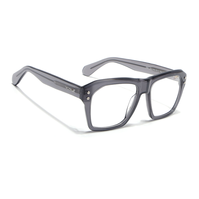 Voyage Glaze Grey Wayfarer Acetate Eyeglasses for Men & Women (FPK26028FMG8676)