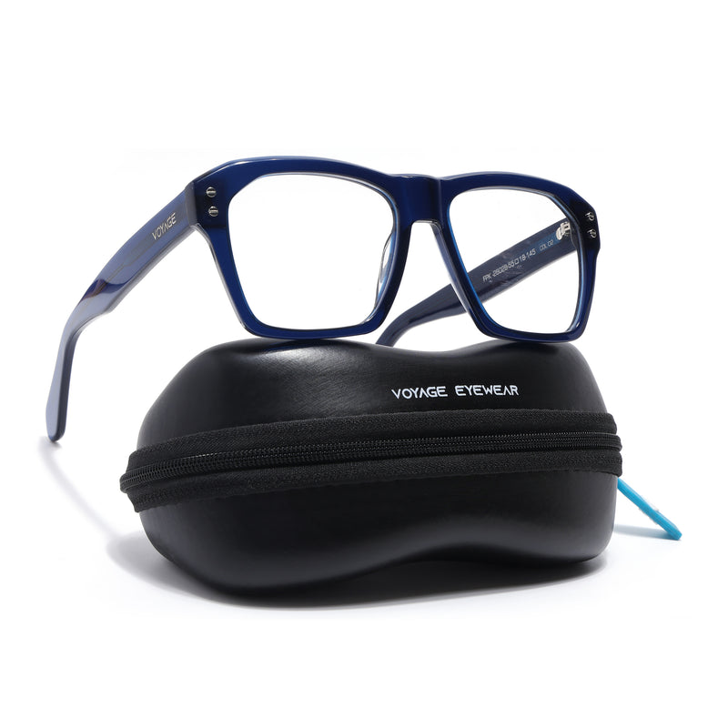 Voyage Glaze Blue Wayfarer Acetate Eyeglasses for Men & Women (FPK26028FMG8679)