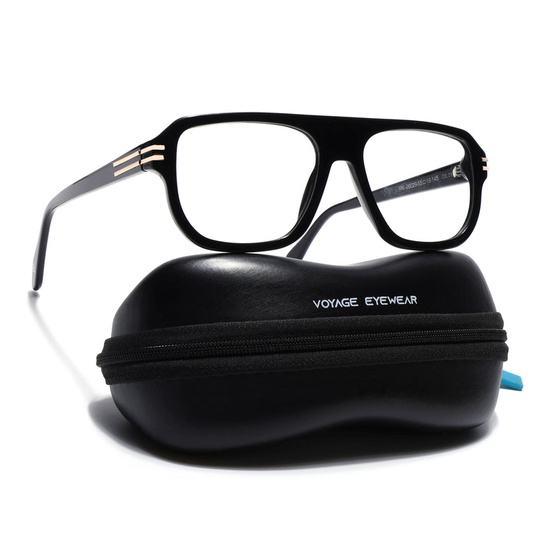 Voyage Black WayFarer Eyeglasses for Men & Women (FPK26029FMG9190)