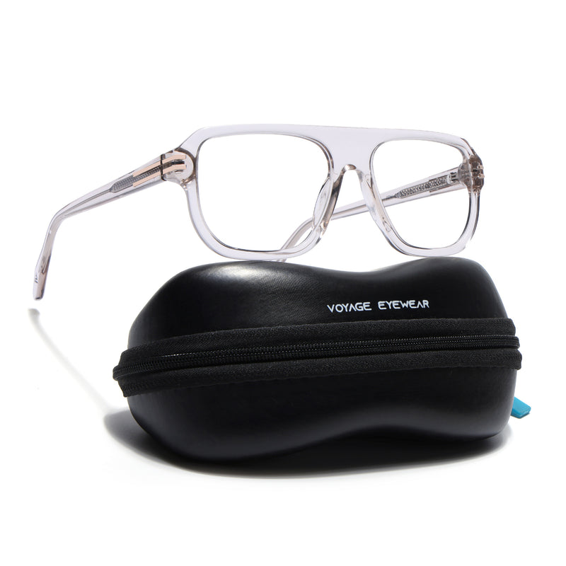 Voyage Light Grey WayFarer Eyeglasses for Men & Women (FPK26029FMG9192)