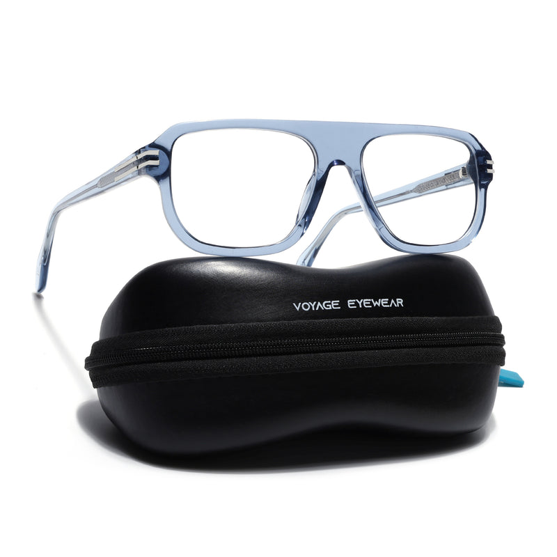 Voyage Blue & Black WayFarer Eyeglasses for Men & Women (FPK26029FMG9193)