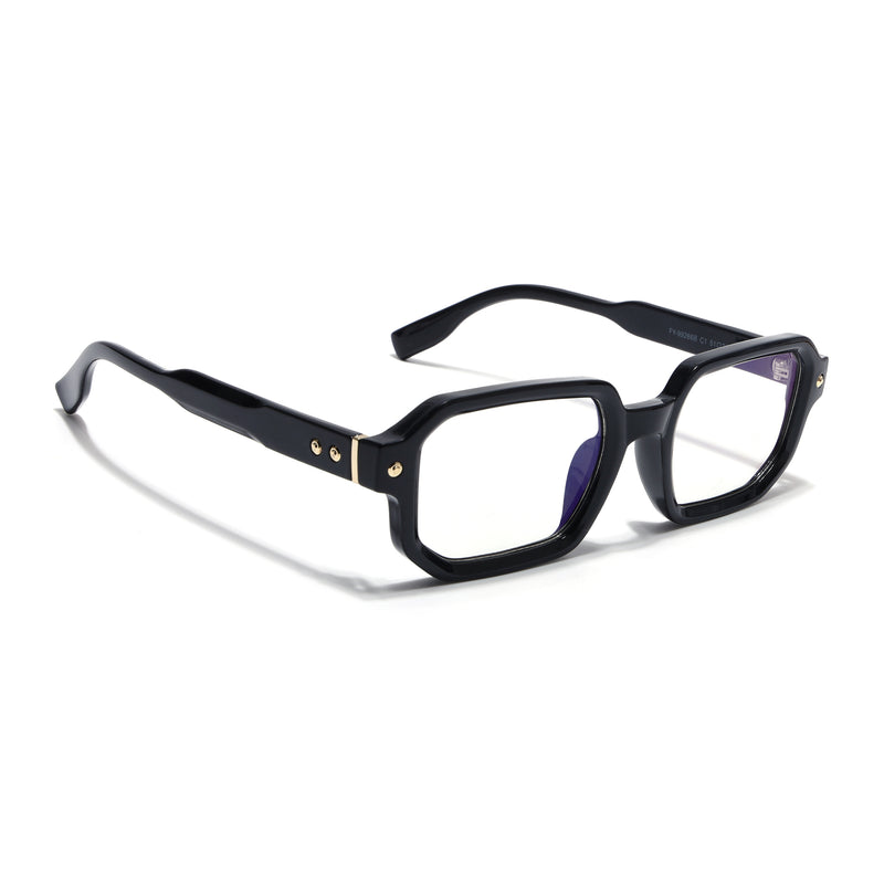 Voyage Black Hexagonal Eyeglasses for Men & Women (FY99286FMG9273)