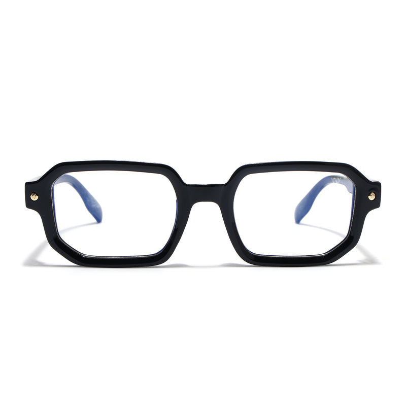 Voyage Black Hexagonal Eyeglasses for Men & Women (FY99286FMG9273)