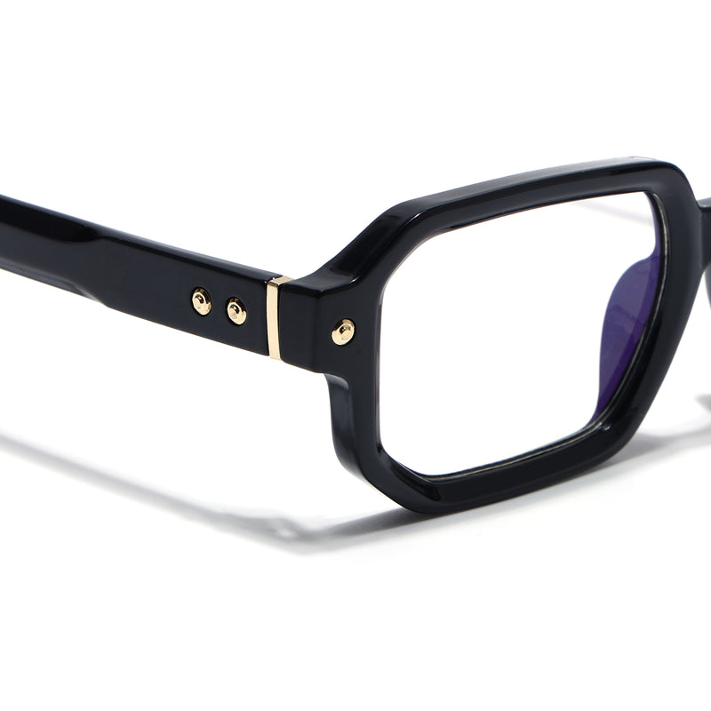 Voyage Black Hexagonal Eyeglasses for Men & Women (FY99286FMG9273)