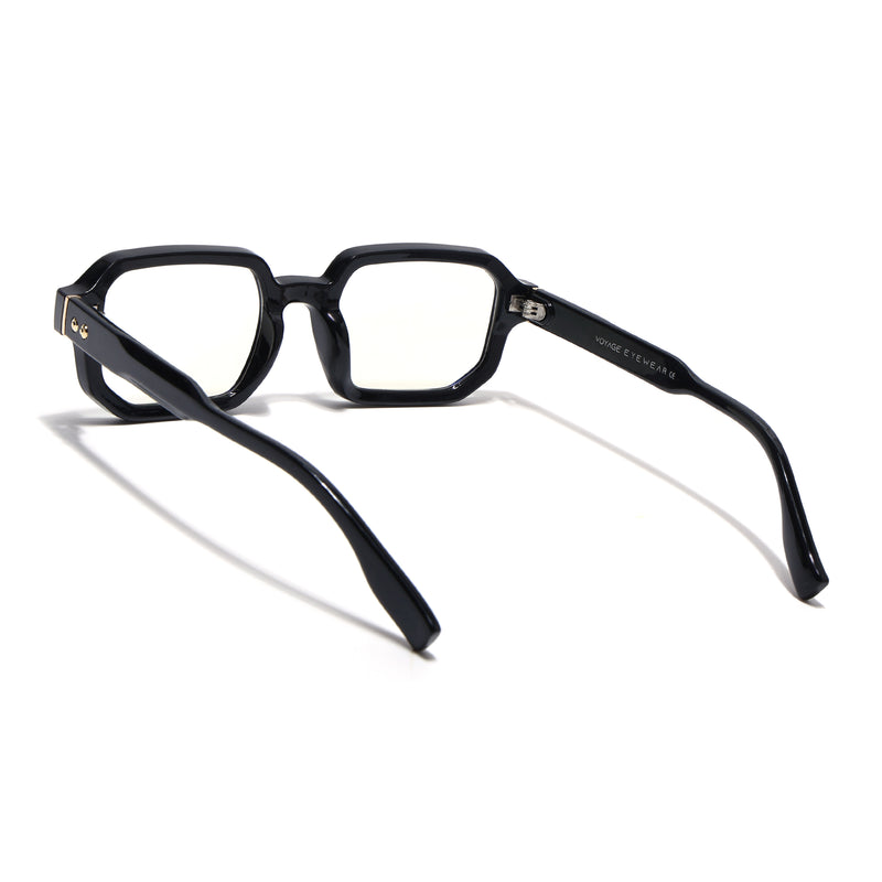 Voyage Black Hexagonal Eyeglasses for Men & Women (FY99286FMG9273)