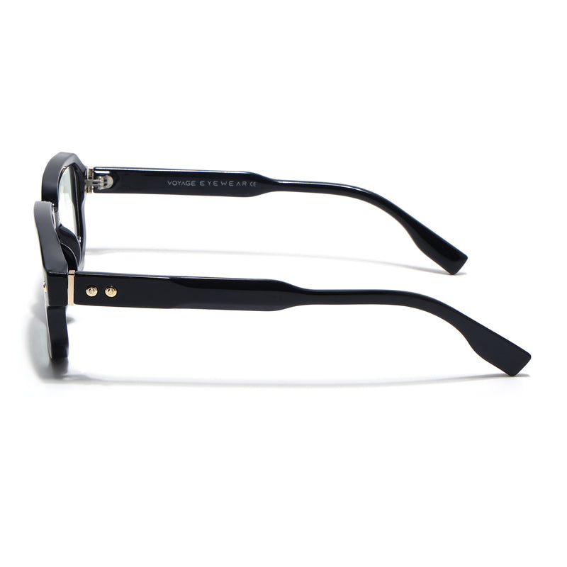 Voyage Black Hexagonal Eyeglasses for Men & Women (FY99286FMG9273)