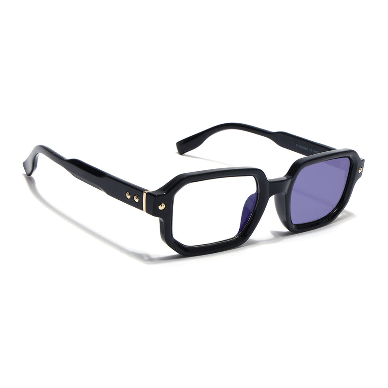 Voyage Black Hexagonal Eyeglasses for Men & Women (FY99286FMG9273)