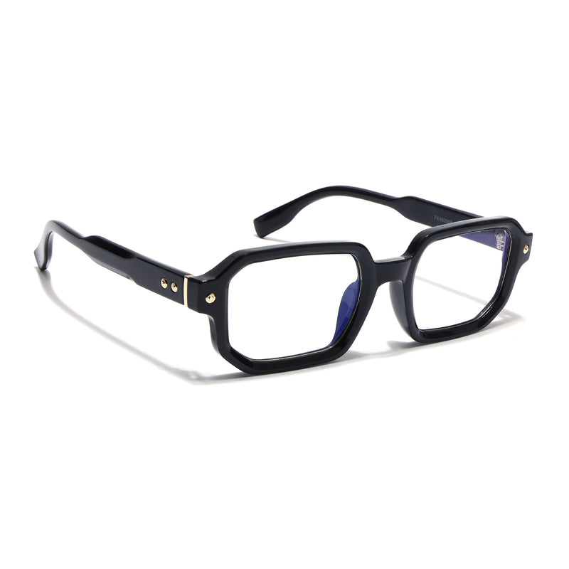 Voyage Black Hexagonal Eyeglasses for Men & Women (FY99286FMG9274)