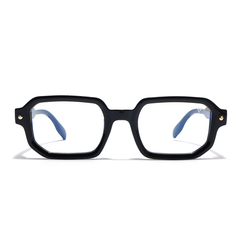 Voyage Black Hexagonal Eyeglasses for Men & Women (FY99286FMG9274)