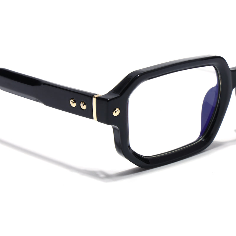 Voyage Black Hexagonal Eyeglasses for Men & Women (FY99286FMG9274)