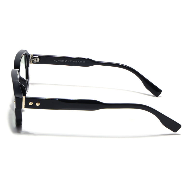 Voyage Black Hexagonal Eyeglasses for Men & Women (FY99286FMG9274)