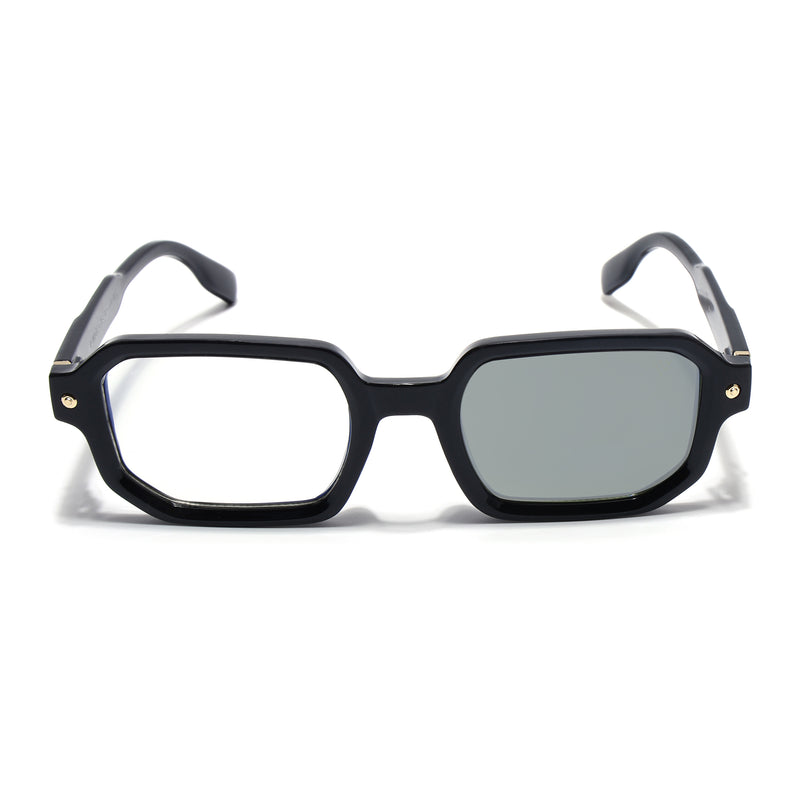 Voyage Black Hexagonal Eyeglasses for Men & Women (FY99286FMG9274)