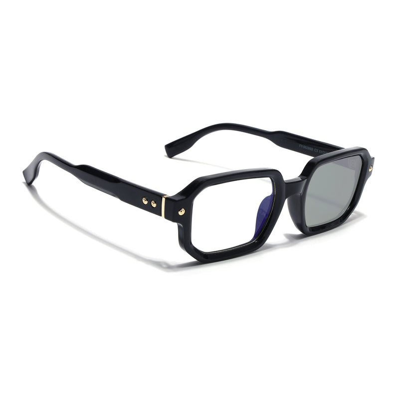 Voyage Black Hexagonal Eyeglasses for Men & Women (FY99286FMG9274)