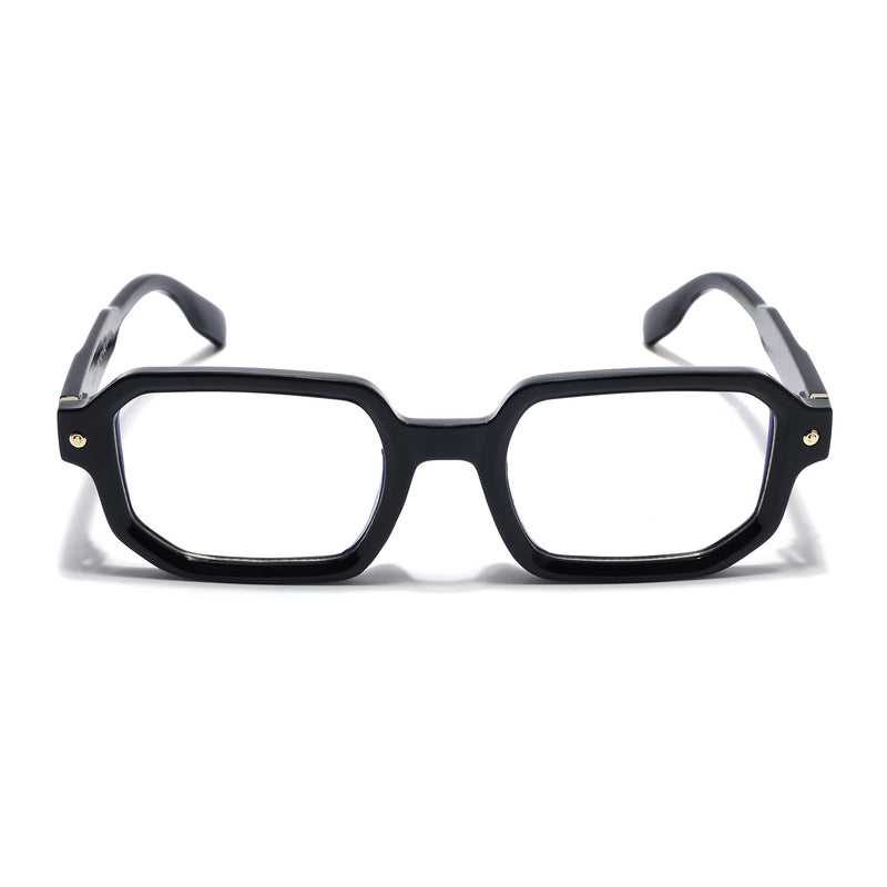 Voyage Black Hexagonal Eyeglasses for Men & Women (FY99286FMG9275)