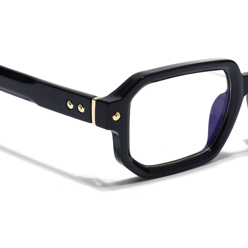 Voyage Black Hexagonal Eyeglasses for Men & Women (FY99286FMG9275)