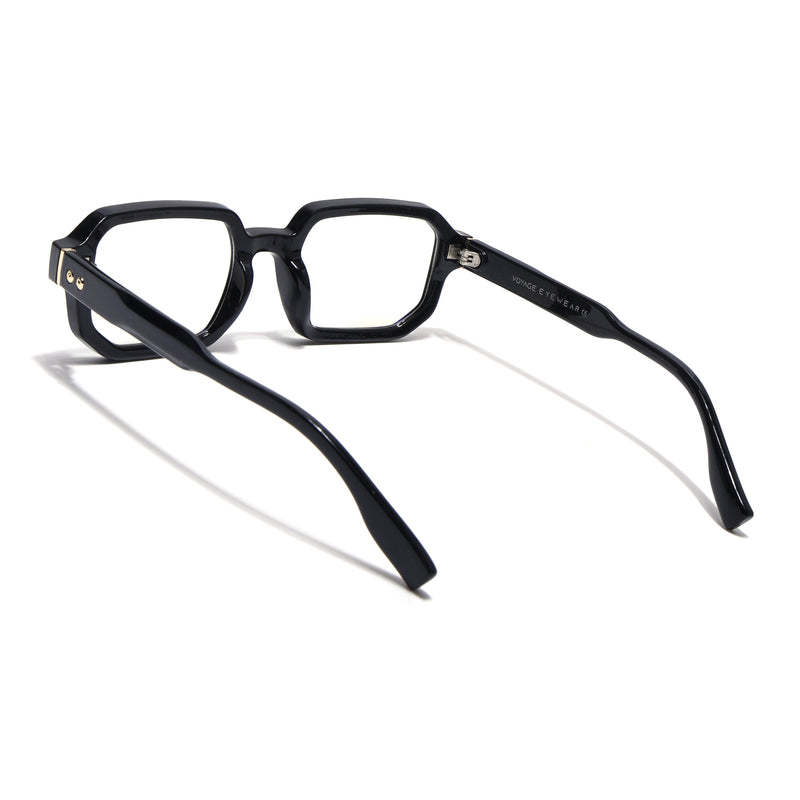 Voyage Black Hexagonal Eyeglasses for Men & Women (FY99286FMG9275)
