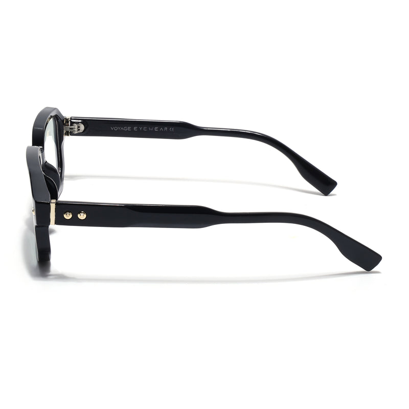 Voyage Black Hexagonal Eyeglasses for Men & Women (FY99286FMG9275)