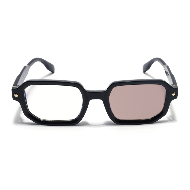 Voyage Black Hexagonal Eyeglasses for Men & Women (FY99286FMG9275)