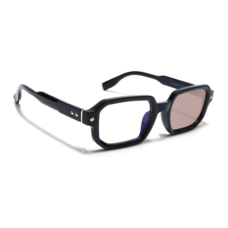 Voyage Black Hexagonal Eyeglasses for Men & Women (FY99286FMG9275)