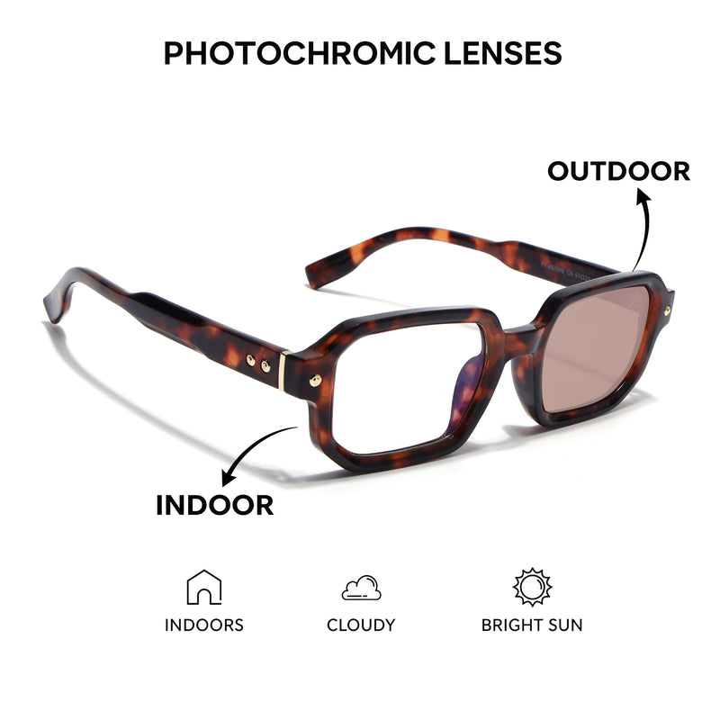 Voyage Demi Brown Hexagonal Eyeglasses for Men & Women (FY99286FMG9276)