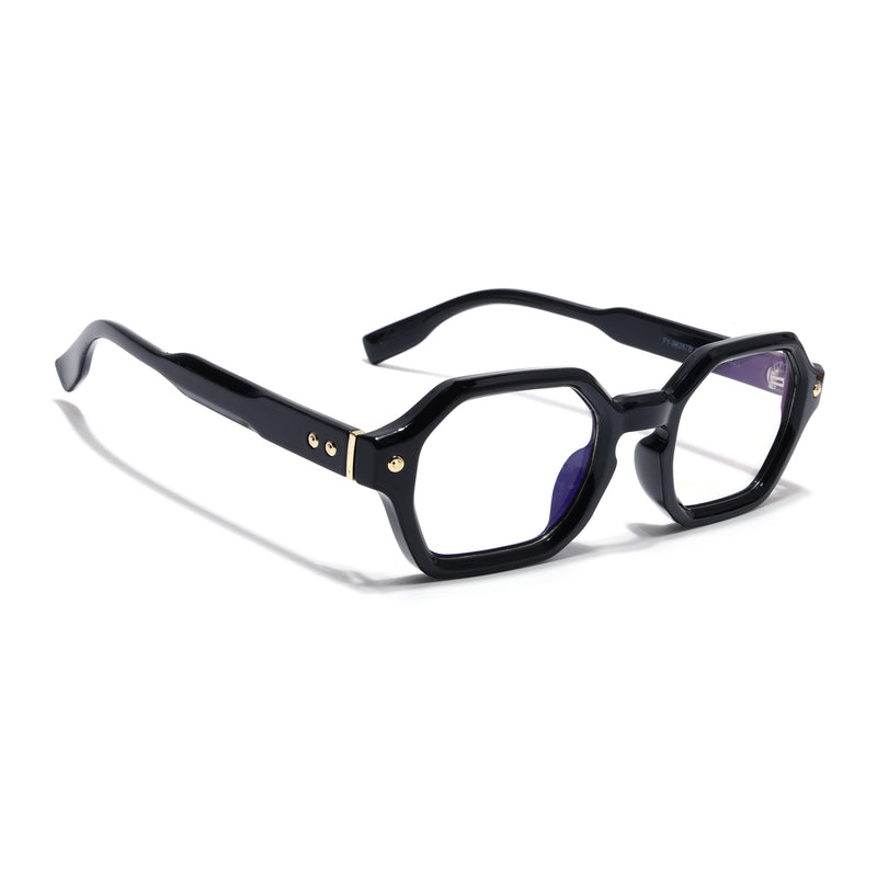 Voyage Black Hexagonal Eyeglasses for Men & Women (FY99287FMG9281)