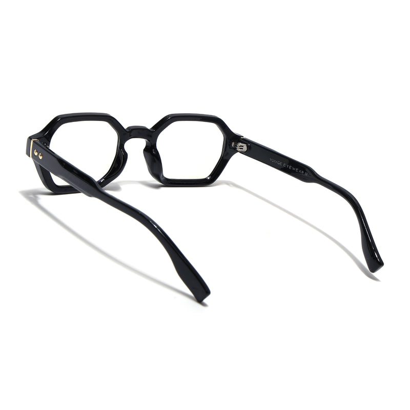 Voyage Black Hexagonal Eyeglasses for Men & Women (FY99287FMG9281)