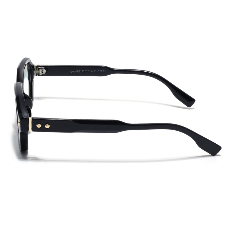 Voyage Black Hexagonal Eyeglasses for Men & Women (FY99287FMG9281)