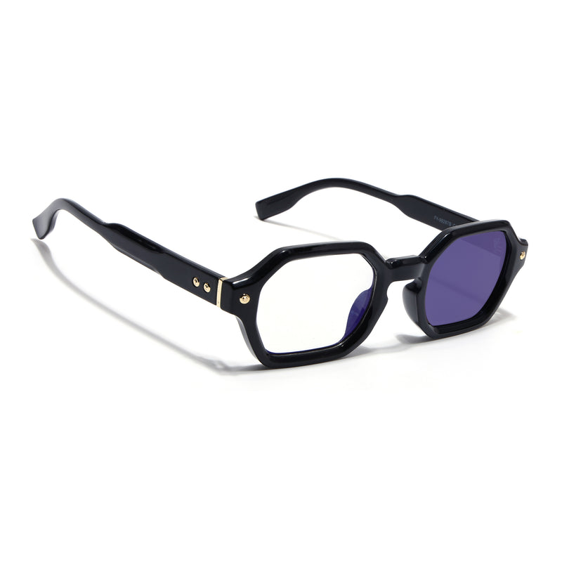 Voyage Black Hexagonal Eyeglasses for Men & Women (FY99287FMG9281)