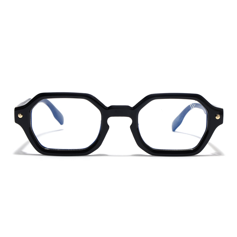 Voyage Black Hexagonal Eyeglasses for Men & Women (FY99287FMG9282)