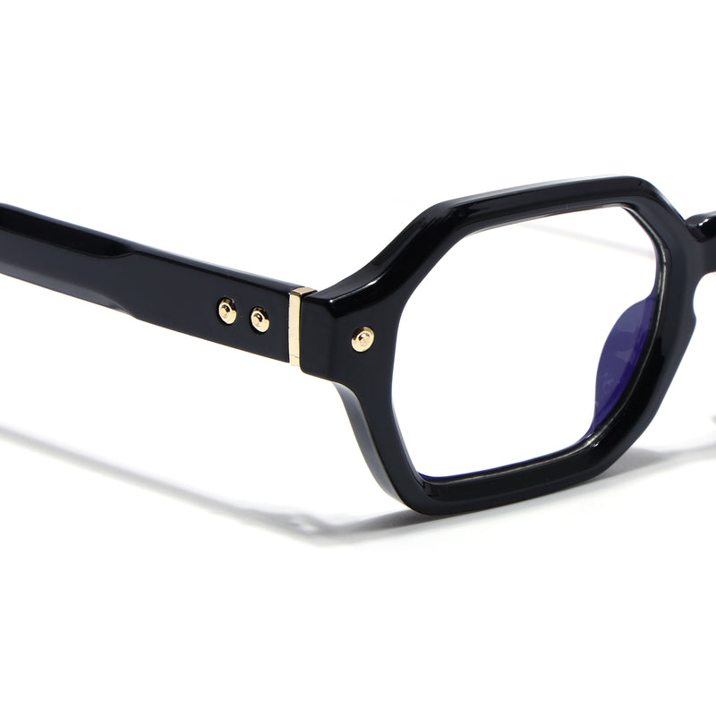 Voyage Black Hexagonal Eyeglasses for Men & Women (FY99287FMG9282)