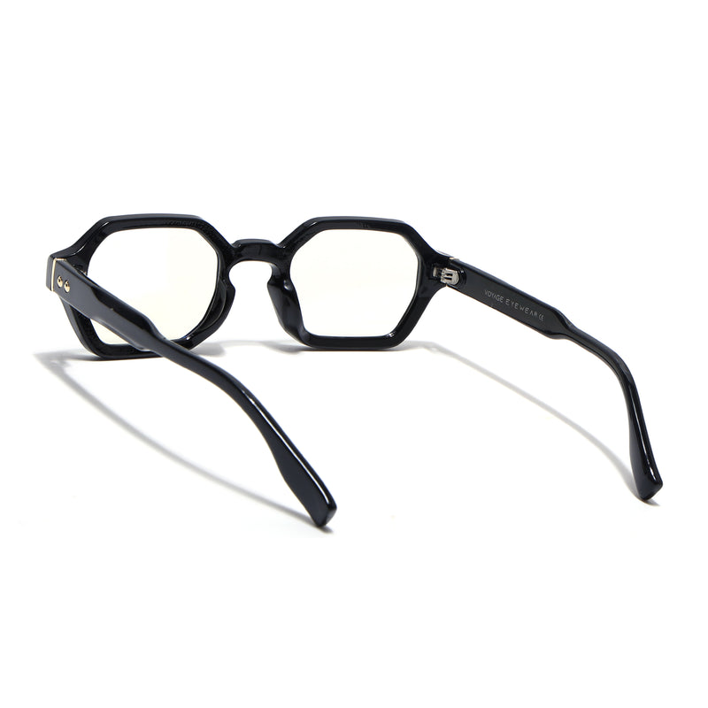 Voyage Black Hexagonal Eyeglasses for Men & Women (FY99287FMG9282)