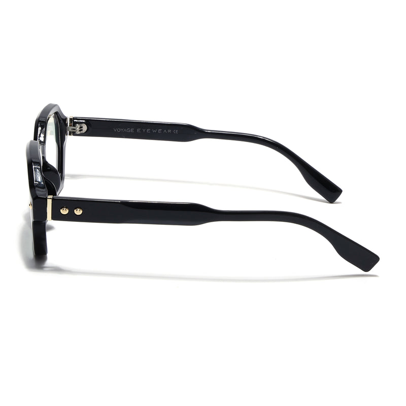 Voyage Black Hexagonal Eyeglasses for Men & Women (FY99287FMG9282)