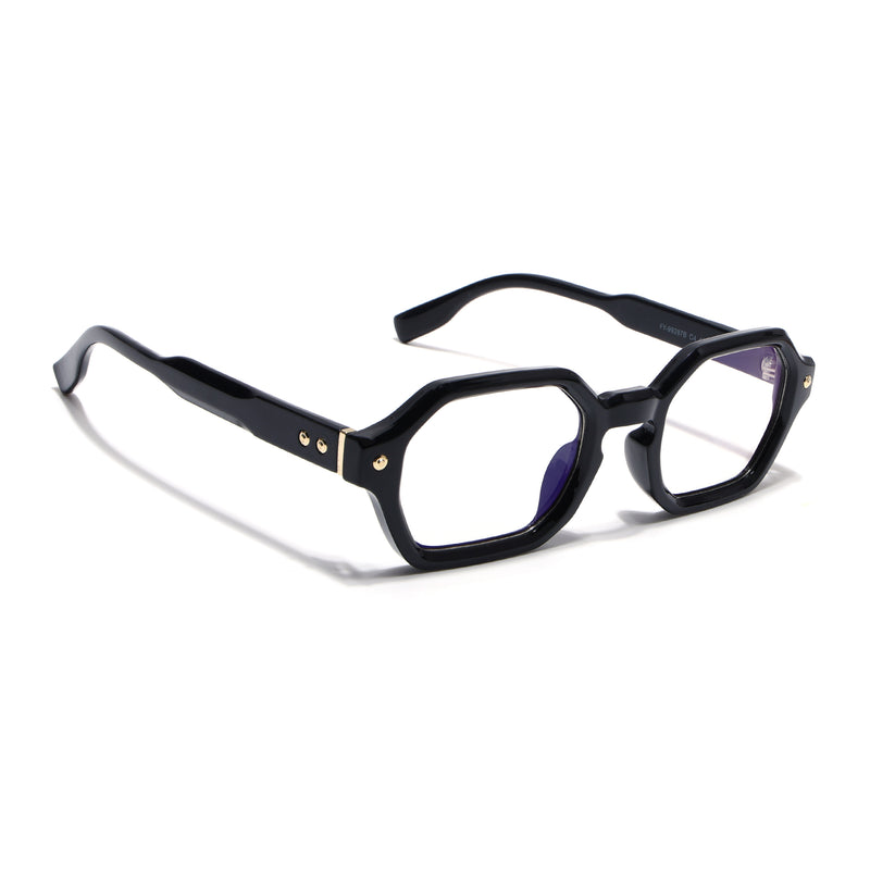 Voyage Black Hexagonal Eyeglasses for Men & Women (FY99287FMG9283)