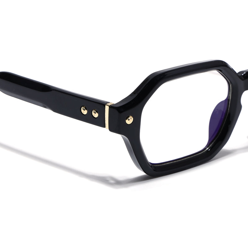 Voyage Black Hexagonal Eyeglasses for Men & Women (FY99287FMG9283)