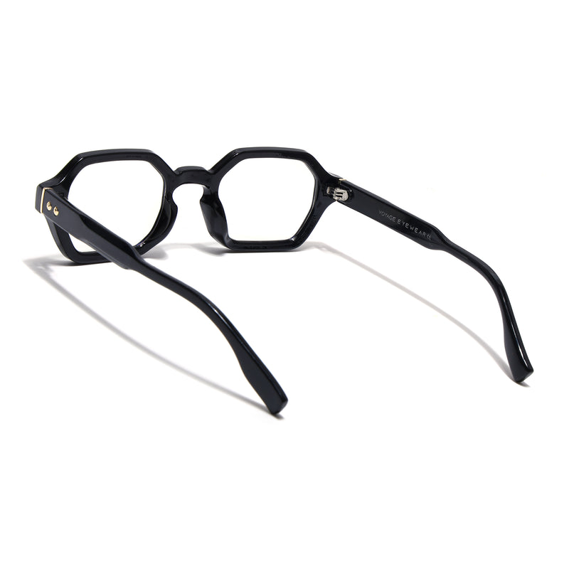 Voyage Black Hexagonal Eyeglasses for Men & Women (FY99287FMG9283)