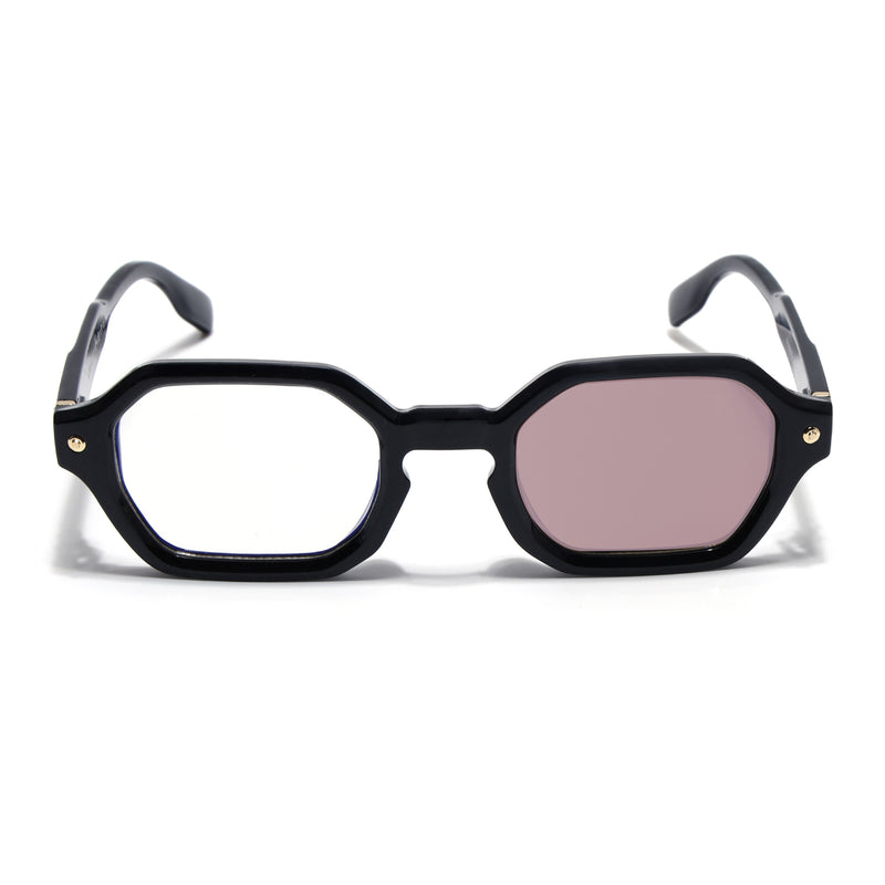 Voyage Black Hexagonal Eyeglasses for Men & Women (FY99287FMG9283)