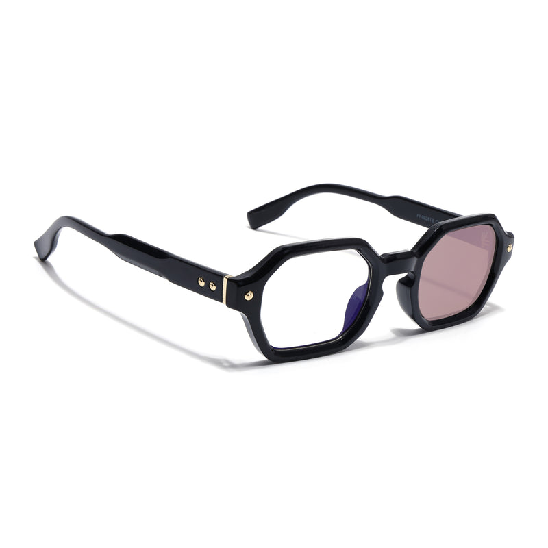 Voyage Black Hexagonal Eyeglasses for Men & Women (FY99287FMG9283)