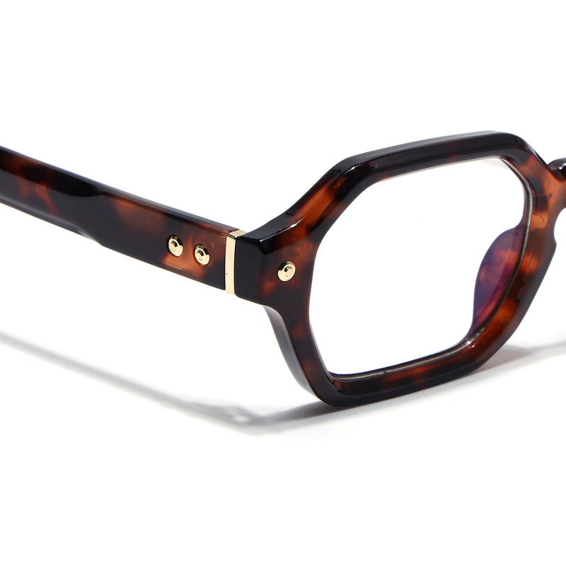 Voyage Demi Brown Hexagonal Eyeglasses for Men & Women (FY99287FMG9284)