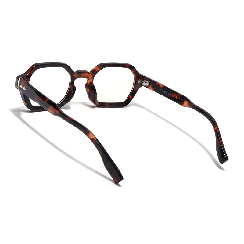 Voyage Demi Brown Hexagonal Eyeglasses for Men & Women (FY99287FMG9284)