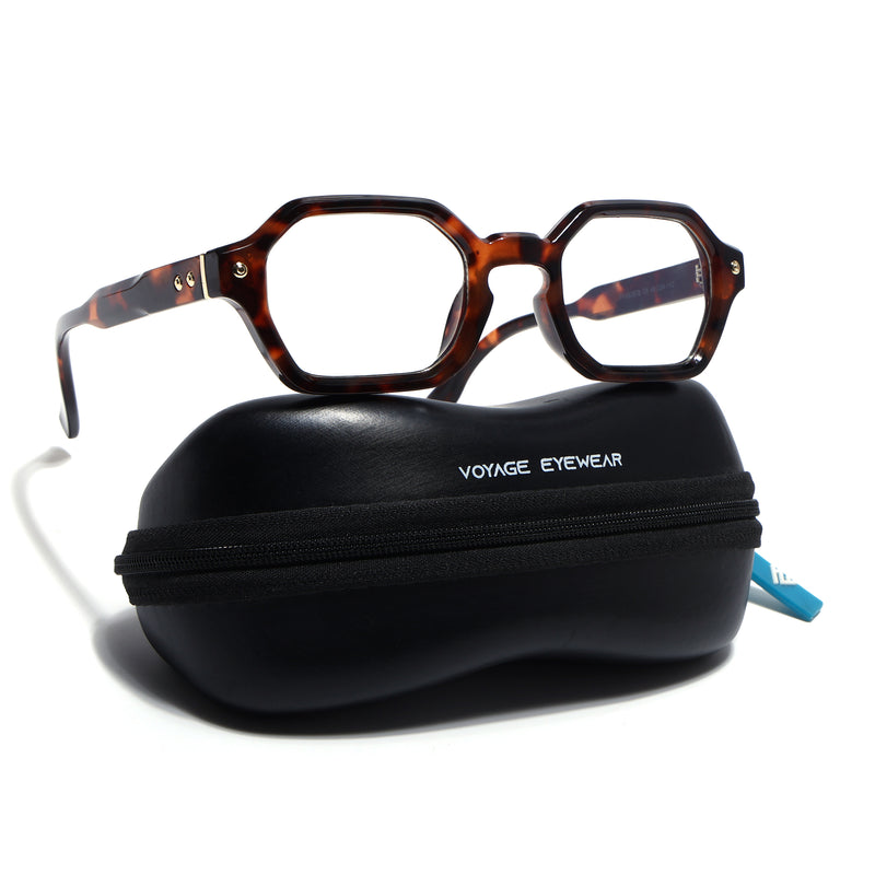 Voyage Demi Brown Hexagonal Eyeglasses for Men & Women (FY99287FMG9284)