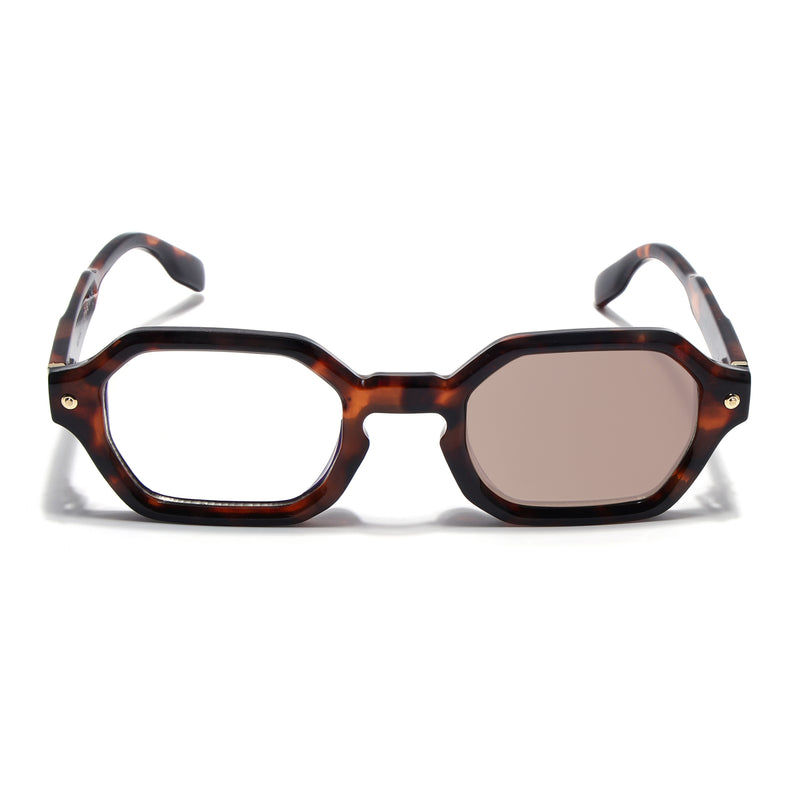 Voyage Demi Brown Hexagonal Eyeglasses for Men & Women (FY99287FMG9284)