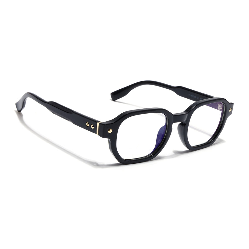 Voyage Black Hexagonal Eyeglasses for Men & Women (FY99288FMG9277)
