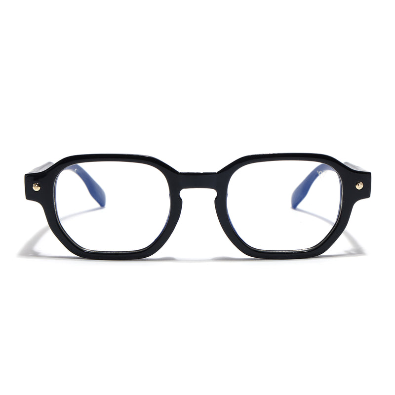 Voyage Black Hexagonal Eyeglasses for Men & Women (FY99288FMG9277)