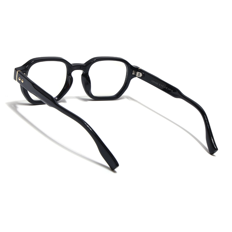 Voyage Black Hexagonal Eyeglasses for Men & Women (FY99288FMG9277)