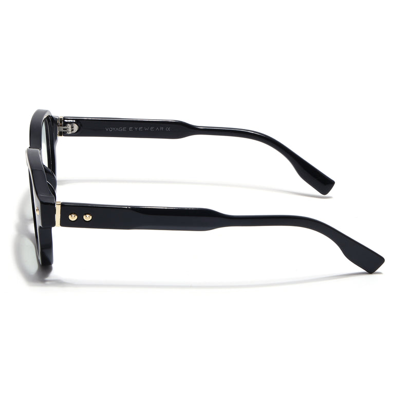 Voyage Black Hexagonal Eyeglasses for Men & Women (FY99288FMG9277)