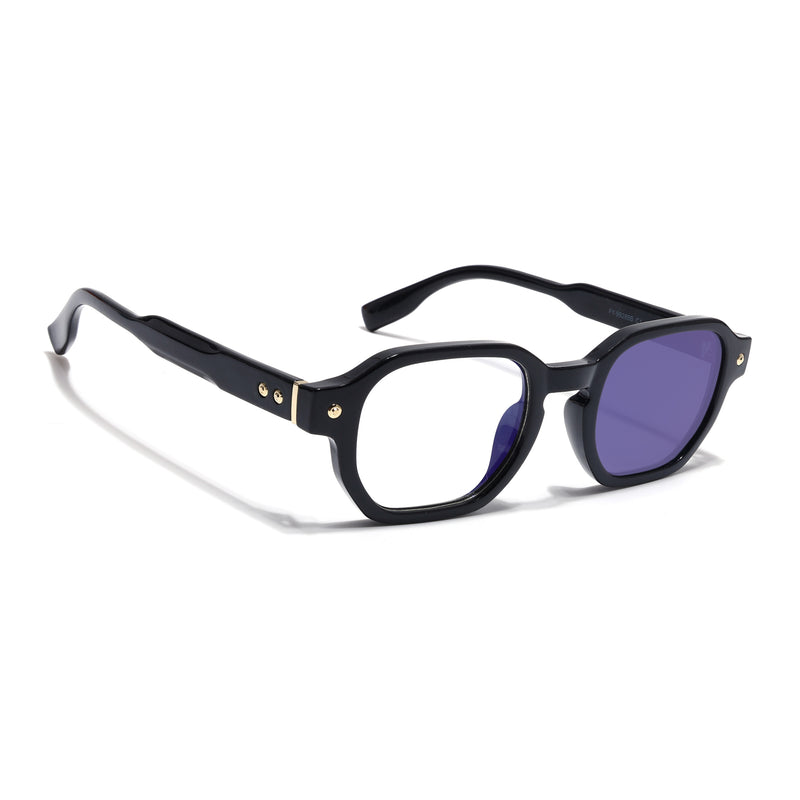 Voyage Black Hexagonal Eyeglasses for Men & Women (FY99288FMG9277)