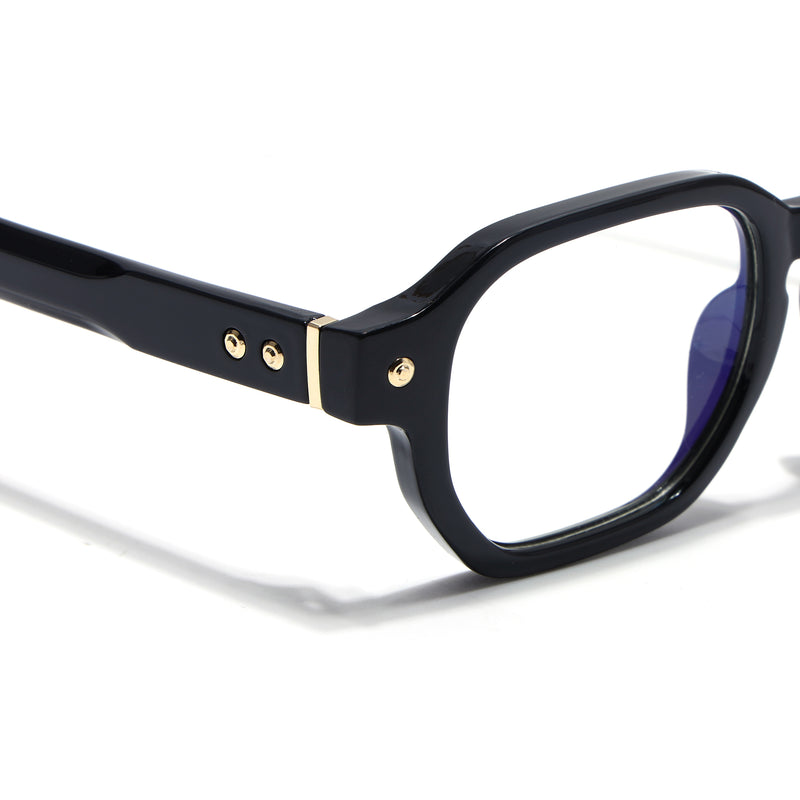 Voyage Black Hexagonal Eyeglasses for Men & Women (FY99288FMG9278)